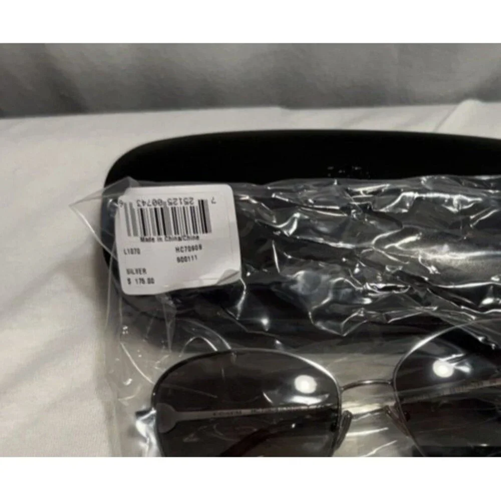NEW NWT COACH GIA Silver Womens Sunglasses L1070 HC7090 UV Protection Metal